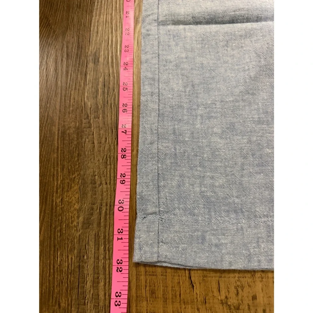 J.Crew Straight Fit Pant Linen Cotton Mens 34x32 Fits (36x32) Blue Lightweight